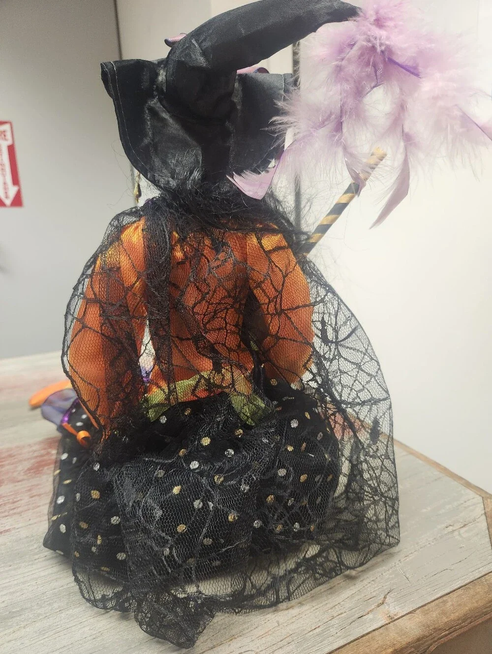 Halloween Gothic Wicked Ugly Witch Shelf Sitter Doll